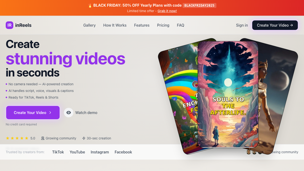 inReels AI screenshot