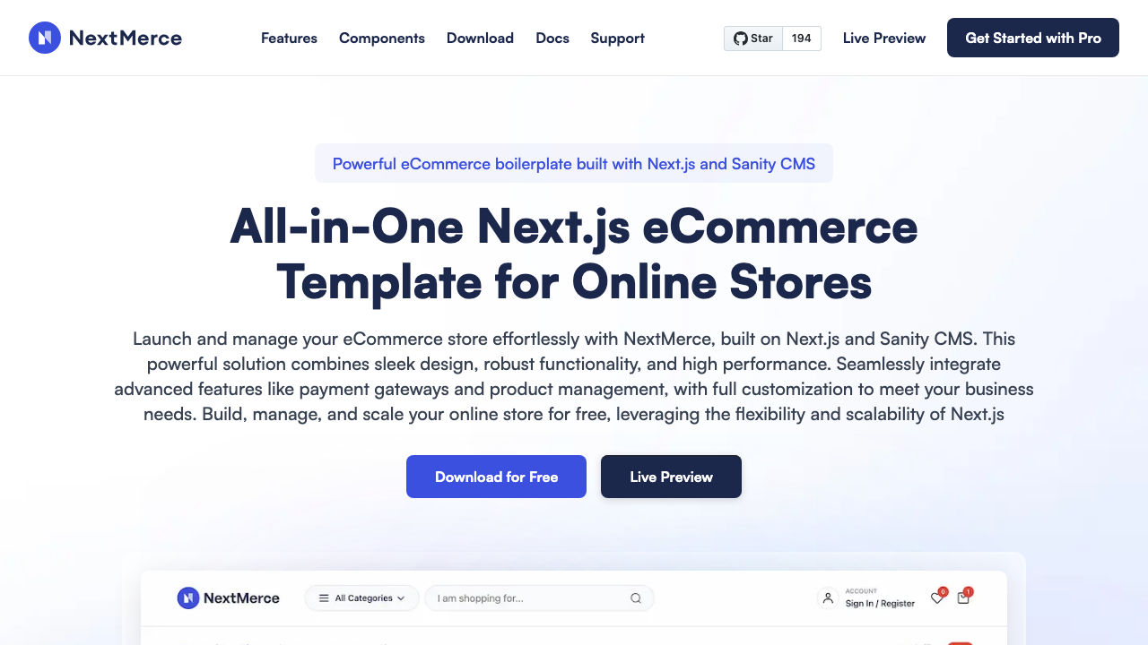 Nextmerce screenshot