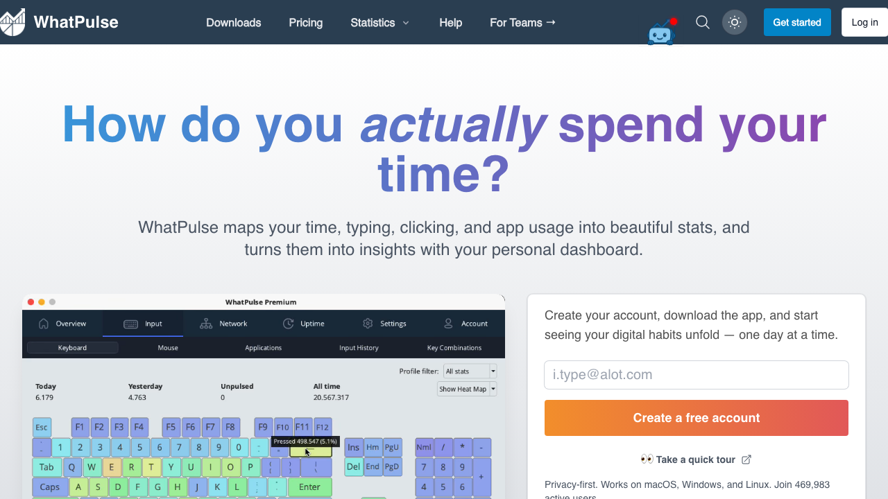 WhatPulse screenshot