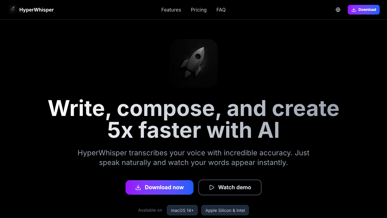 HyperWhisper screenshot